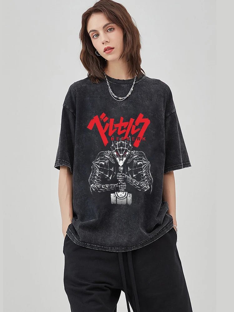 Berserk Guts Vintage Washed T-Shirt - MangaSense