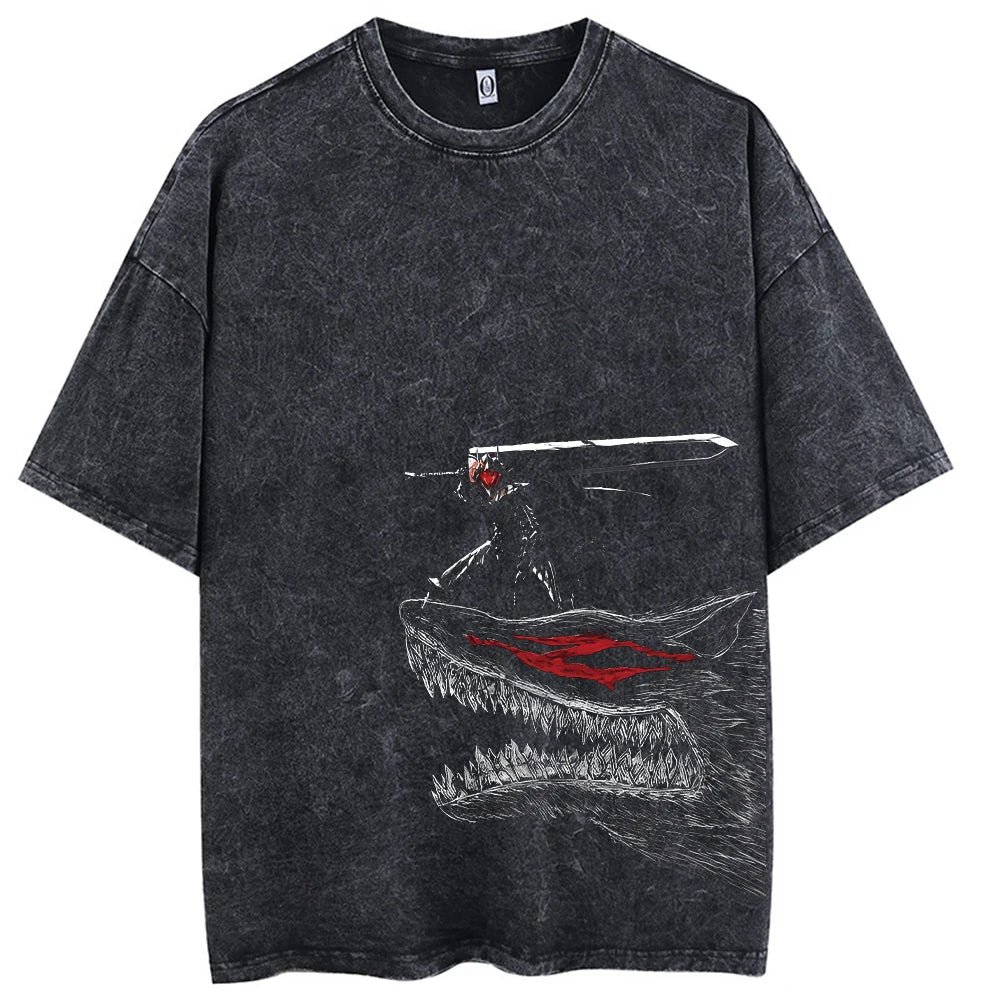 Berserk Guts Vintage Washed T-Shirt - MangaSense