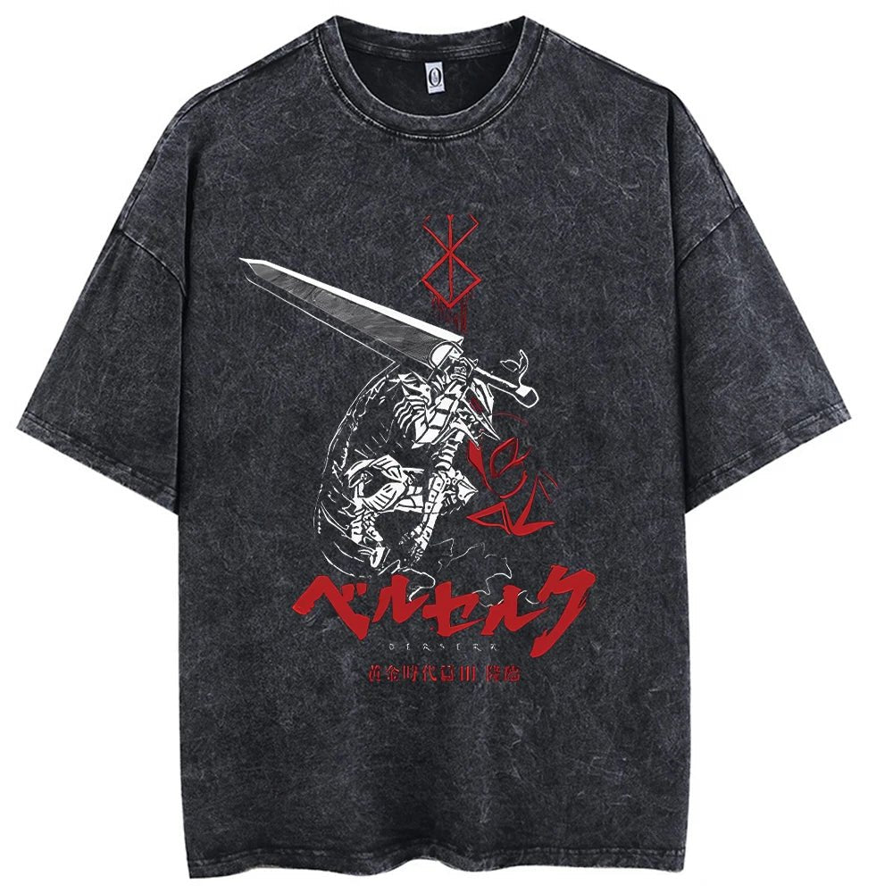 Berserk Guts Vintage Washed T-Shirt - MangaSense