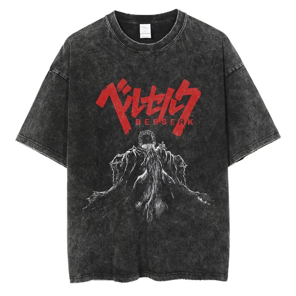 Berserk Guts Vintage Washed T-Shirt - MangaSense