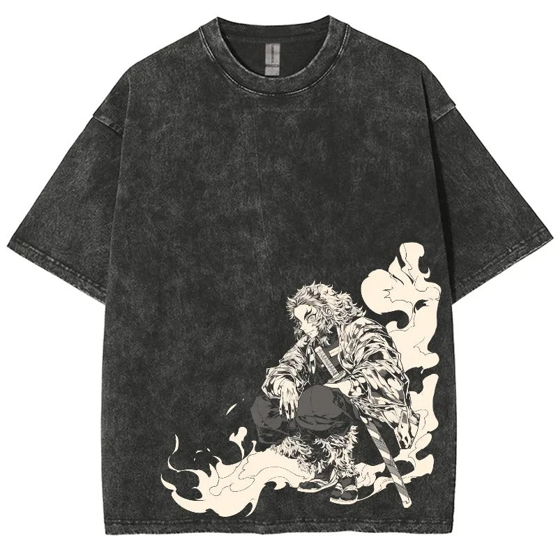 MS™ Flame Pillar Oversized Y2K Graphic Tee